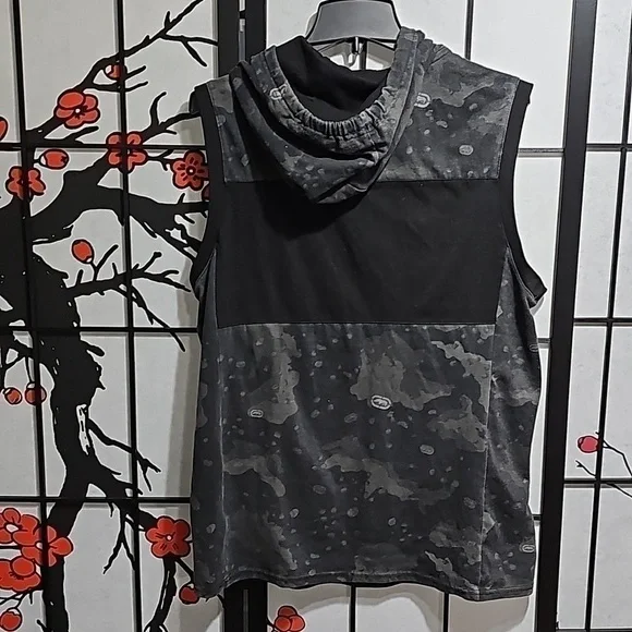Ecko Sleeveless‎ Camo Hoodie Shirt Medium - Picture 6 of 6